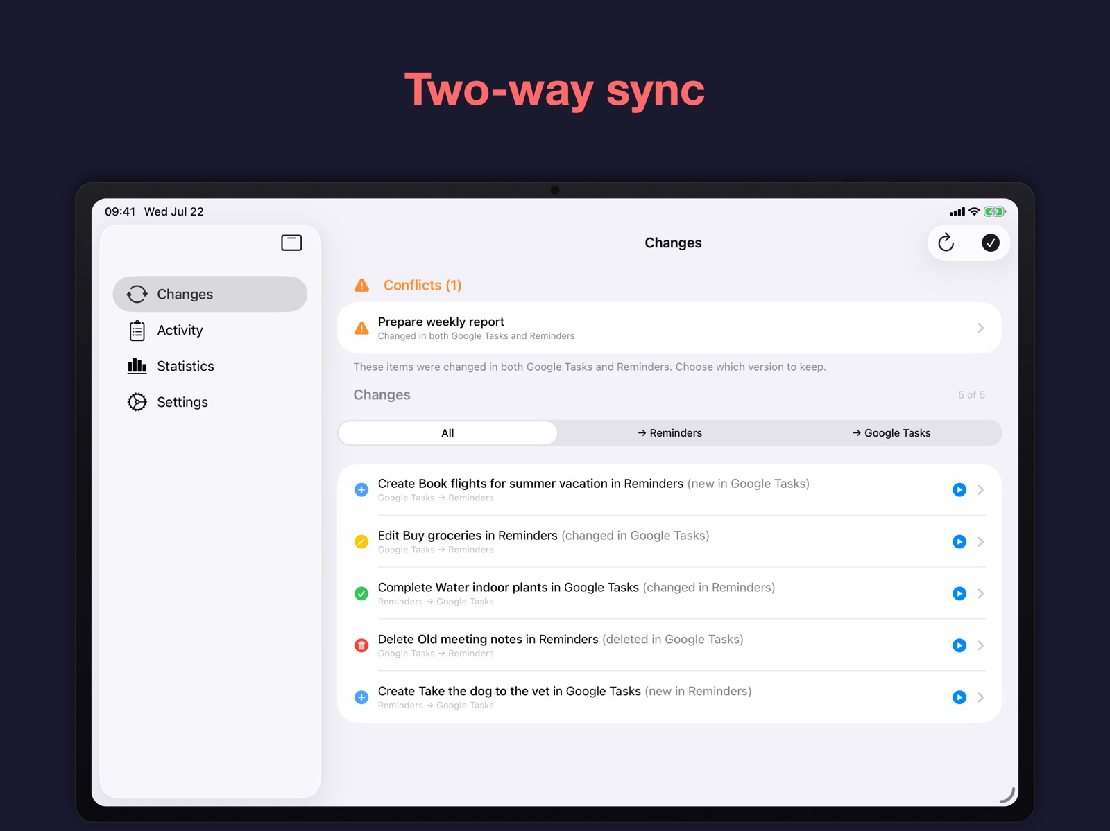 gtsync: Sync Tasks & Reminders ipad screenshot 1