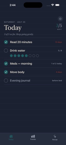 Kept: Habit Journal iPhone screenshot