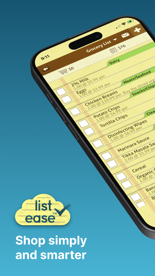 #1. List Ease: Shared Grocery List (iOS) 由: inMarket Media, LLC