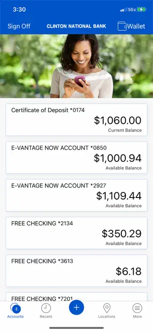 Clinton National Bank Mobile screenshot 2