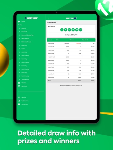 NJ Lottery iPad screenshot