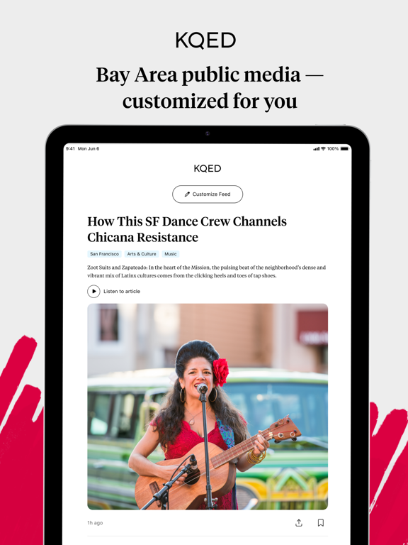 KQED: Bay Area Culture & News iPad screenshot 1 - News app