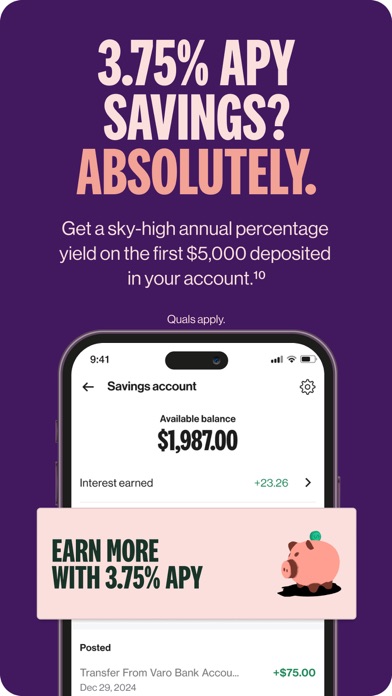 Varo Bank: Online Banking iPhone screenshot
