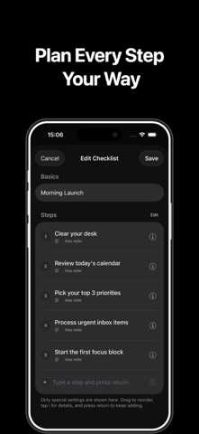 StepCue iPhone screenshot