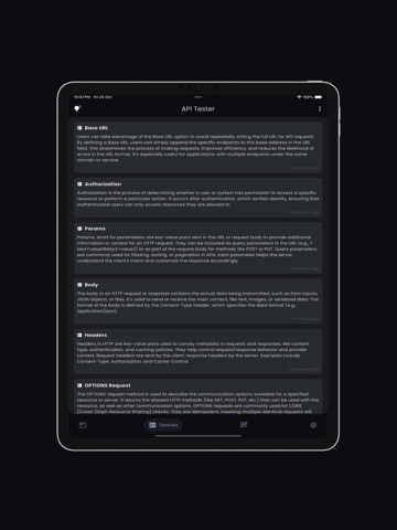 API Tester ‎ iPad screenshot