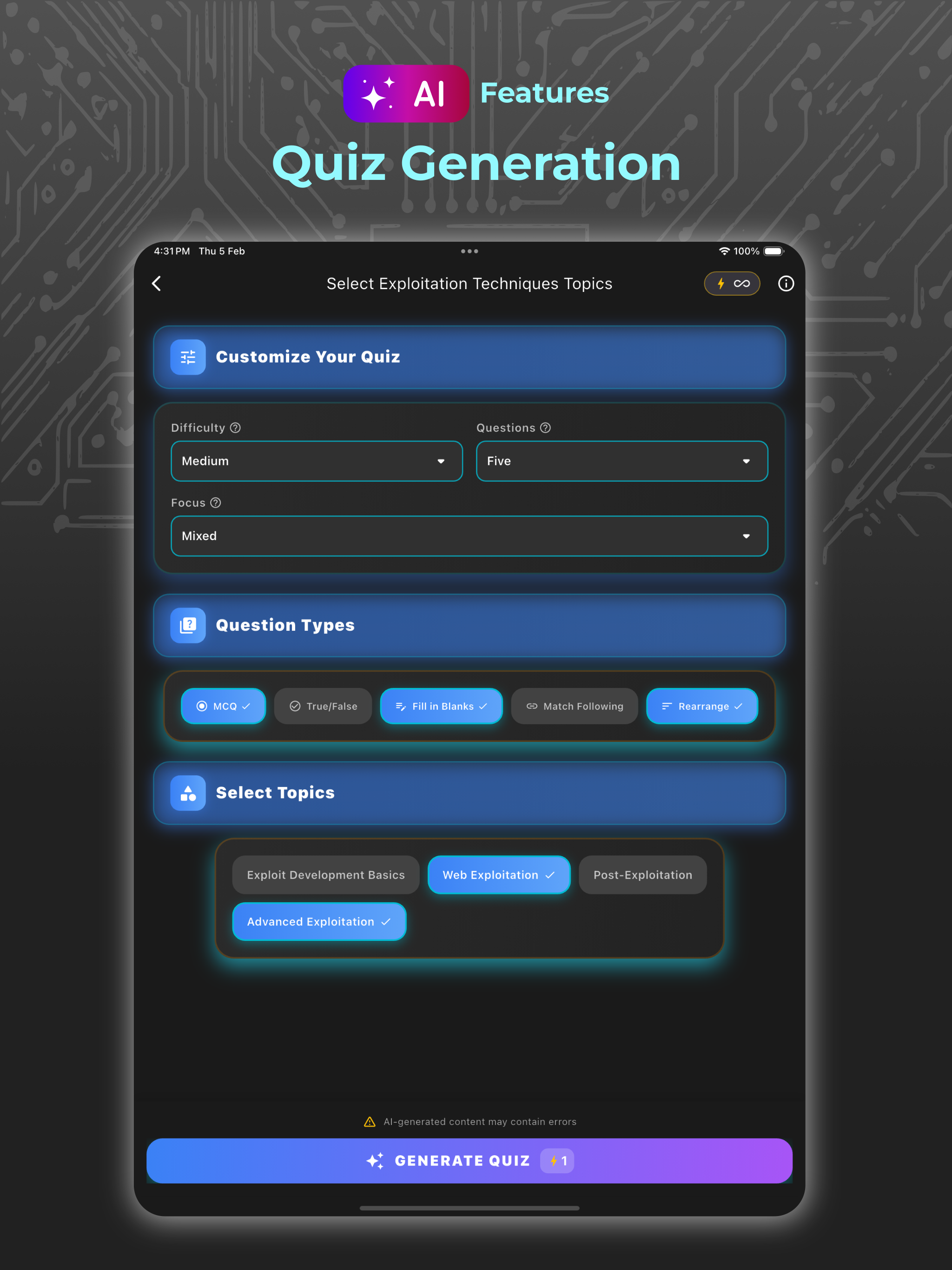 Cybersecurity Quiz App screenshot 11