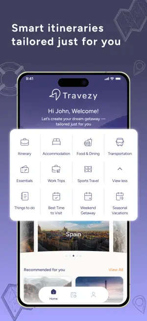 Travezy: AI itinerary planner screenshot 1