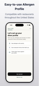 Food Allergy Options screenshot