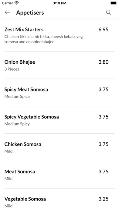 Indian Zest Chelmsford Screenshot