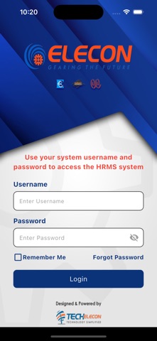 TECH HRMS iPhone screenshot