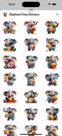 Elephant Fries Stickers screenshot
