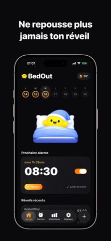 BedOut - Réveil & Missions iPhone screenshot 1