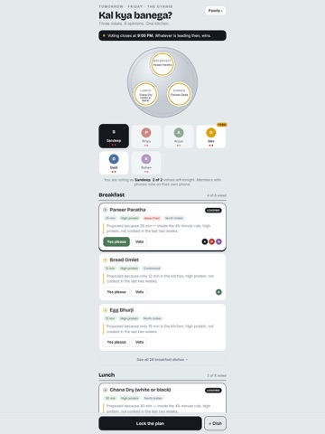 Kal Kya Banega: Meal Planner iPad screenshot