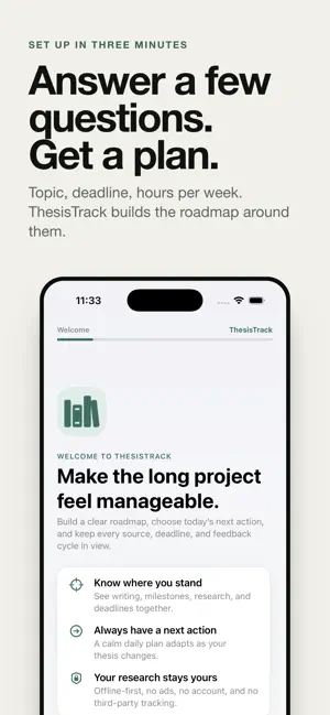 ThesisTrack: Thesis Planner screenshot 1