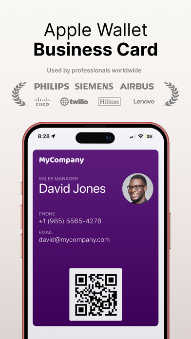 HeyDrop Business Card Screenshot
