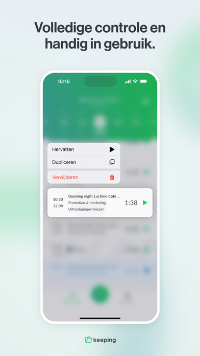 Keeping - Tijdregistratie Screenshot
