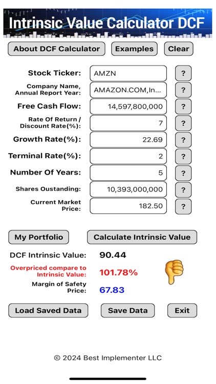 Intrinsic Value Calculator DCF