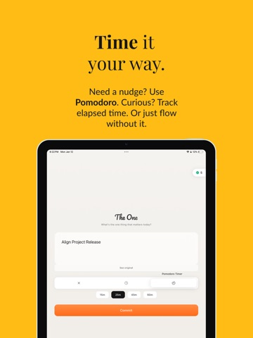 The One: Minimalist Focus iPad screenshot