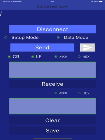 Ble2Serial iPad screenshot