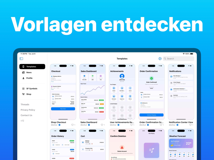 Dock UI Snippets für SwiftUI