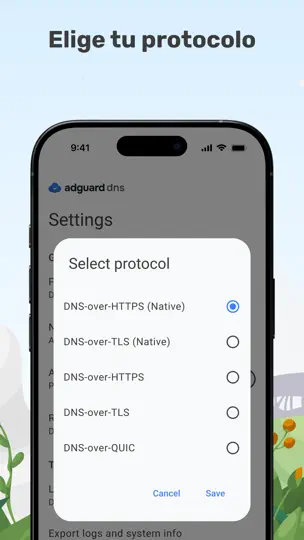 Captura de pantalla de AdGuard DNS en iPhone 5