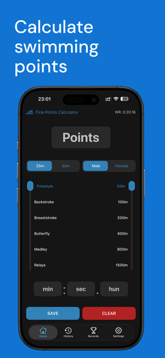 Fina points calculator Screenshot 1 of 6
