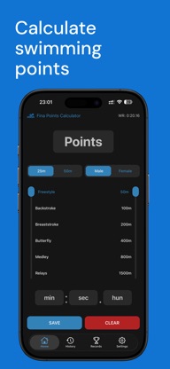 Fina points calculator screenshot 1