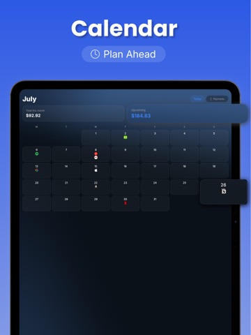 Subscription Tracker: Subflo iPad screenshot