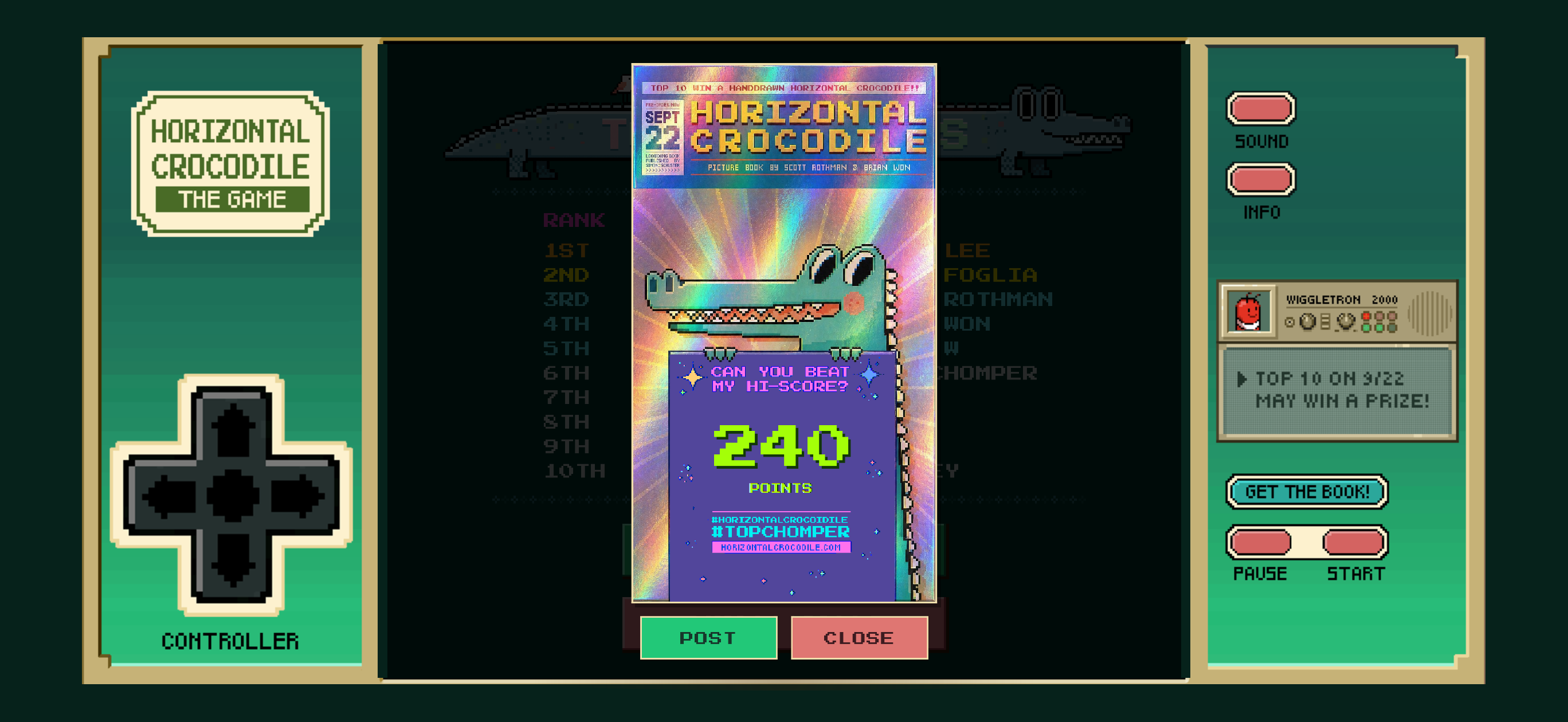 Horizontal Crocodile
