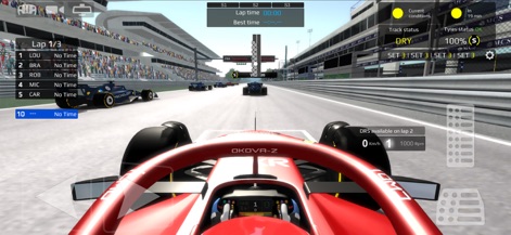 Fx Racer - Witness the intense first-person perspective from the cockpit and the detailed on-screen race data, crucial for real-time strategic decisions.