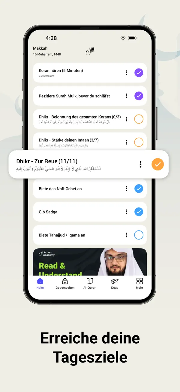 Athan: Ramadan 2026 in Deutsch iPhone App Screenshot 4 – Nachschlagewerke