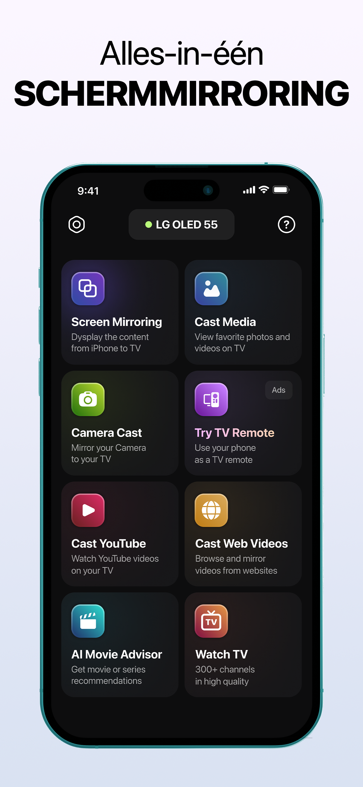 Scherm spiegelen・Casten op TV
