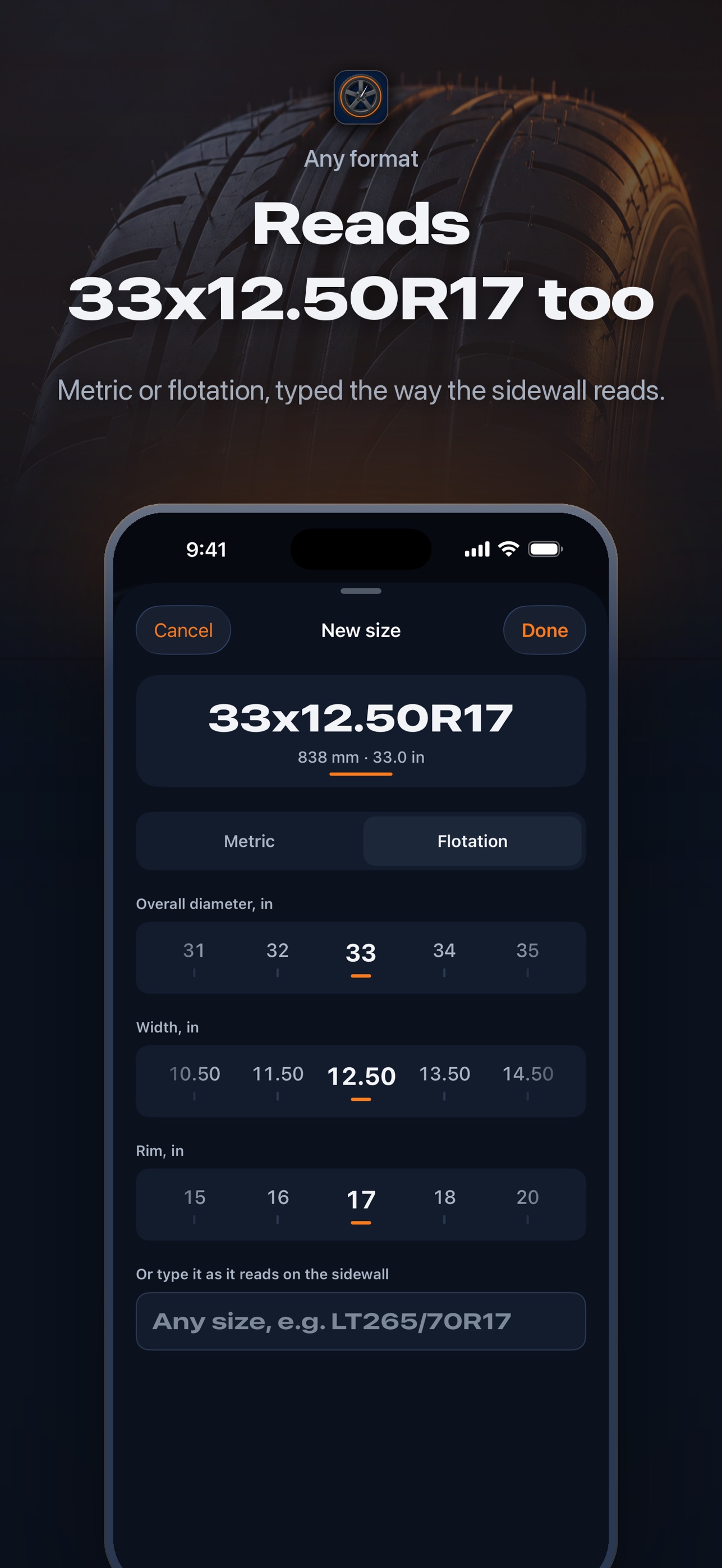 Screenshot 3 of Tyre Size & Fitment Upsize