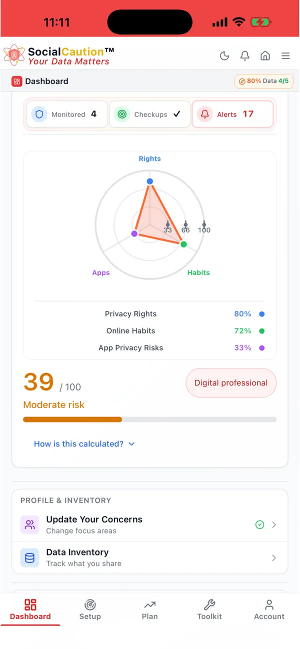 Screenshot #3 pour SocialCaution - Privacy Risks