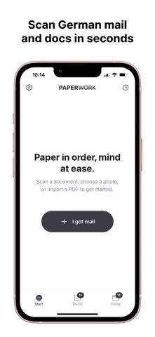 PAPERWORK - Mail scanner iPhone screenshot