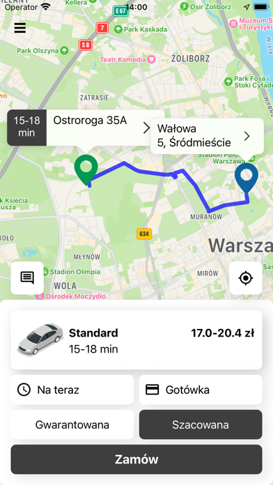 Volfra Taxi 19625 Warszawa Screenshot