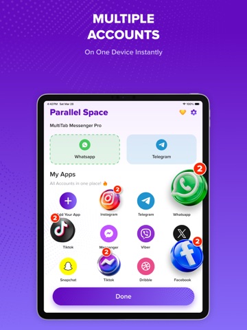 Parallel Space Dual Account iPad screenshot 2