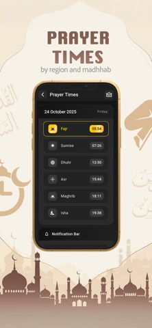Prayer Times, Adhan and Qibla iPhone screenshot