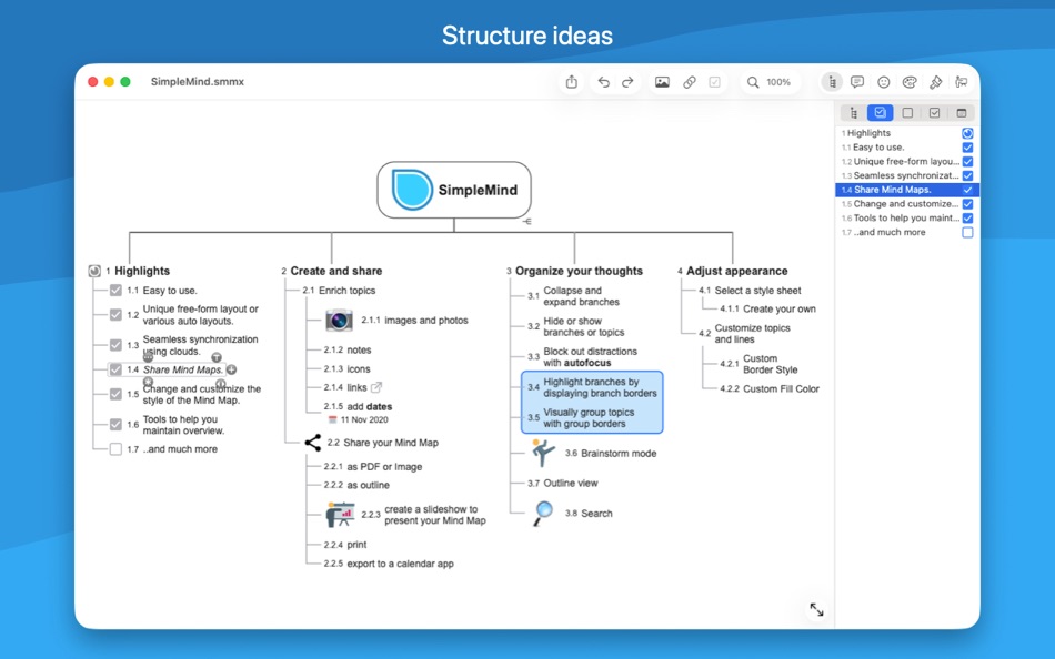 #3. SimpleMind Pro (macOS) Ved: ModelMaker Tools BV
