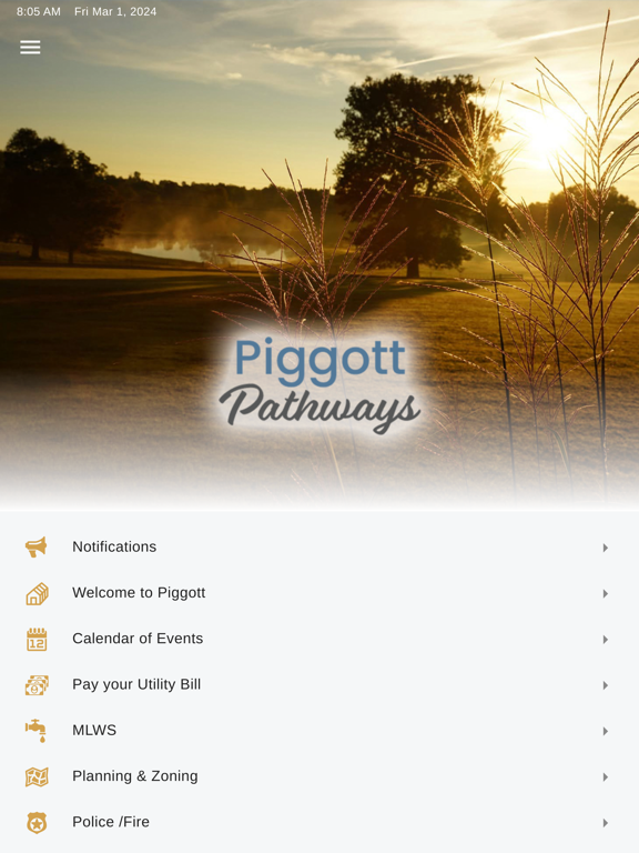 Piggott Pathways iPad screenshot 1 - Utilities app