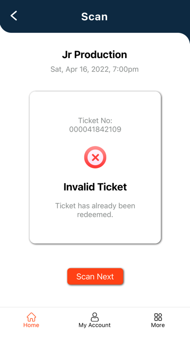 TicketServices Check-in screenshot