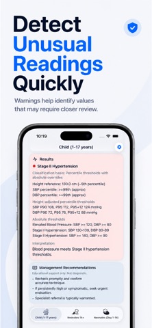 Pediatric Blood Pressure Tool screenshot