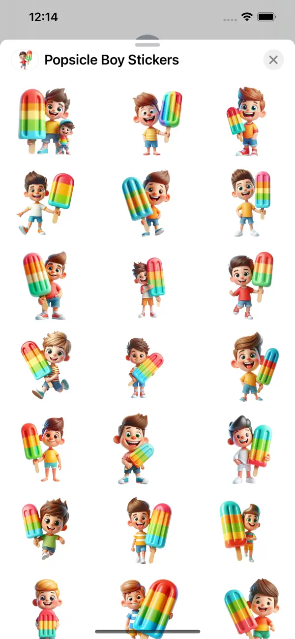 Screenshot #1 pour Popsicle Boy Stickers