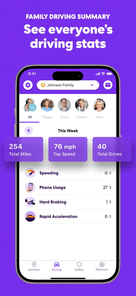 Life360: Stay Connected & Safe - 家族の運転統計