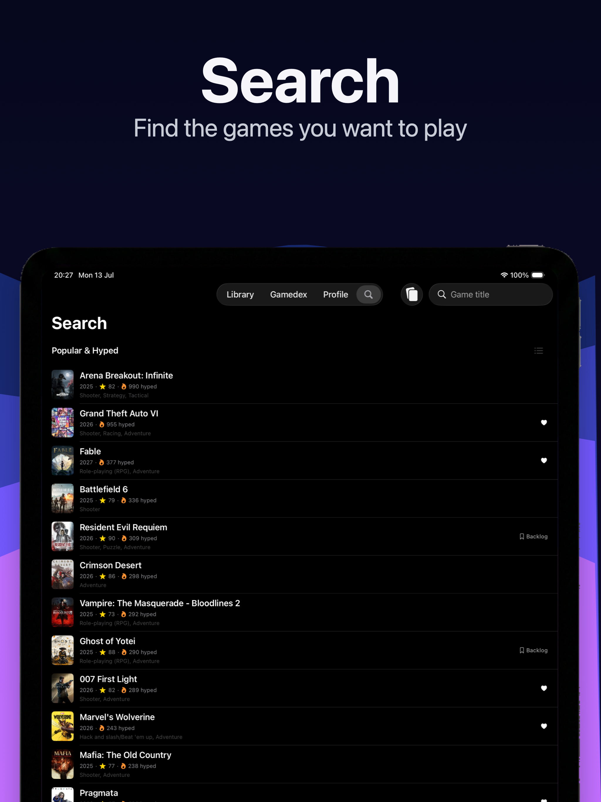 Pocket Backlog: Game Tracker screenshot 18