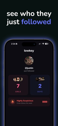 lowkey: recent follow tracker screenshot