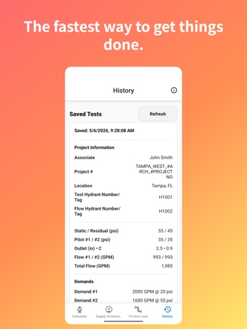 Hydrant Flow Test Calculator iPad screenshot