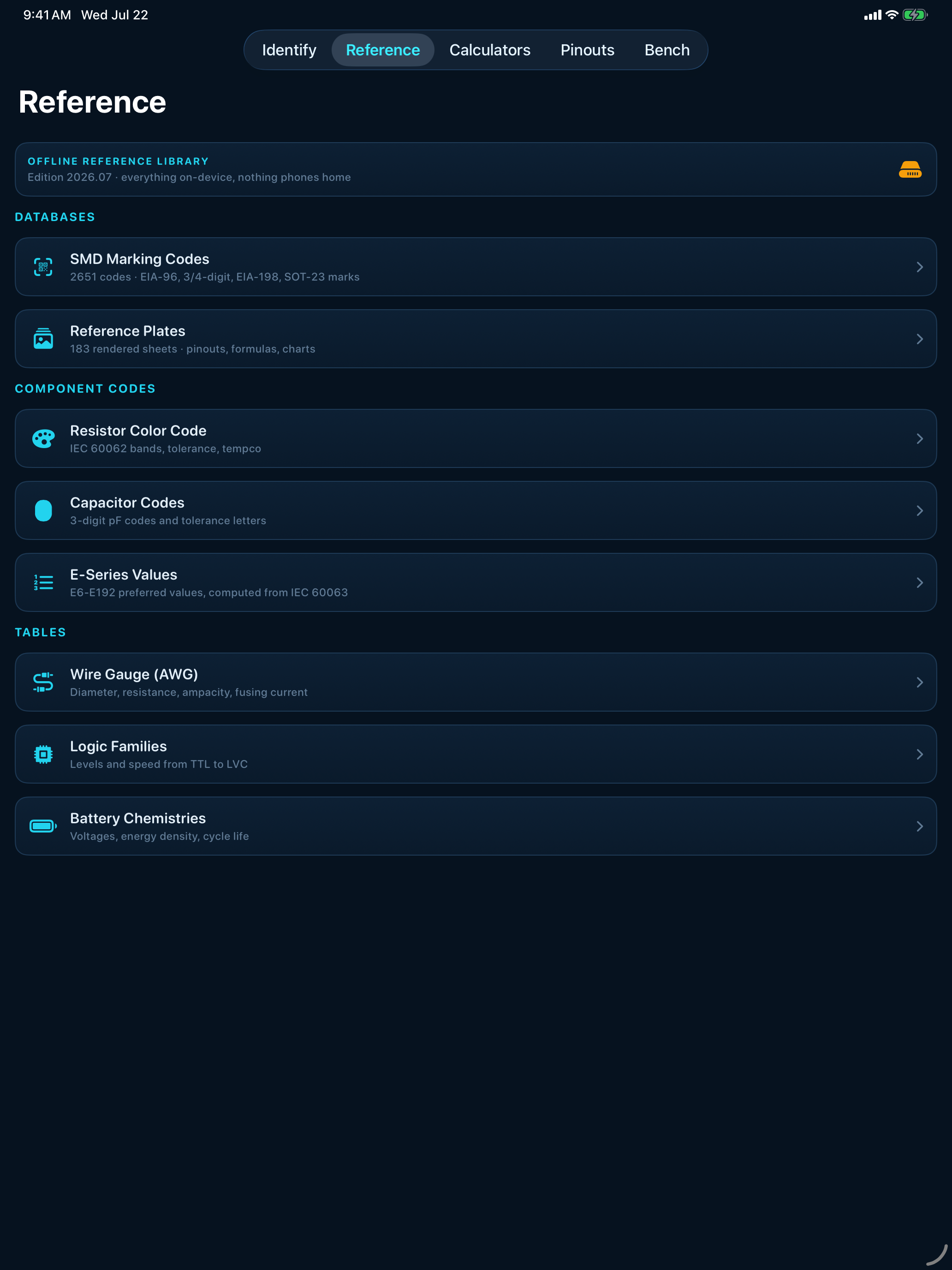 Ohmlattice: Bench Reference iPad screenshot 1 of 4