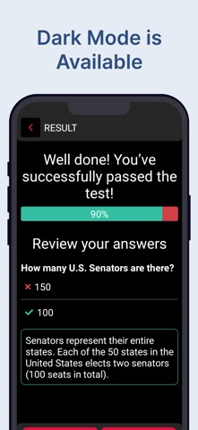 US Citizenship Practice Test screenshot