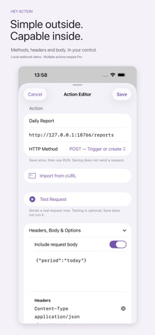 Hey Action: API Trigger Screenshot 3 of 4